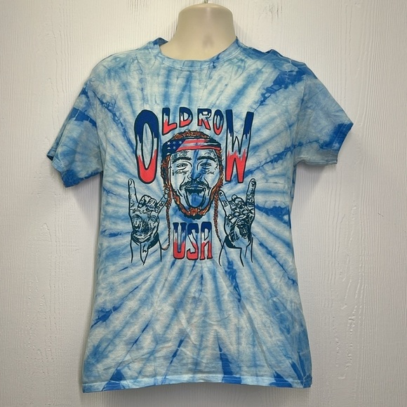 Colortone - Post Malone Old Row USA Graphic Blue Tie Died T Shirt Size Medium - Picture 2 of 8